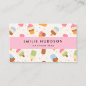 アイスクリームパターン、アイスクリームショップ、アイスクリームパロ 名刺 (正面)