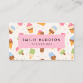 アイスクリームパターン、アイスクリームショップ、アイスクリームパロ 名刺 (正面)
