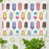 アイスクリームパターン キッチンタオル (折り畳み)