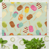 アイスクリームパターン キッチンタオル (折り畳み)