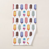 アイスクリームパターン バスタオルセット (ハンドタオル)