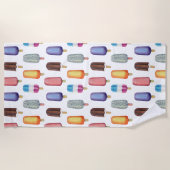 アイスクリームパターン ビーチタオル (正面)