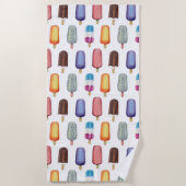 アイスクリームパターン ビーチタオル (正面)