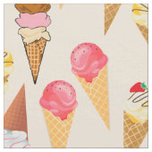 アイスクリームパターン ファブリック (クローズアップ)
