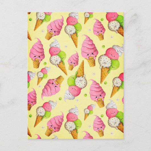 アイスクリームパターン ポストカード (正面)