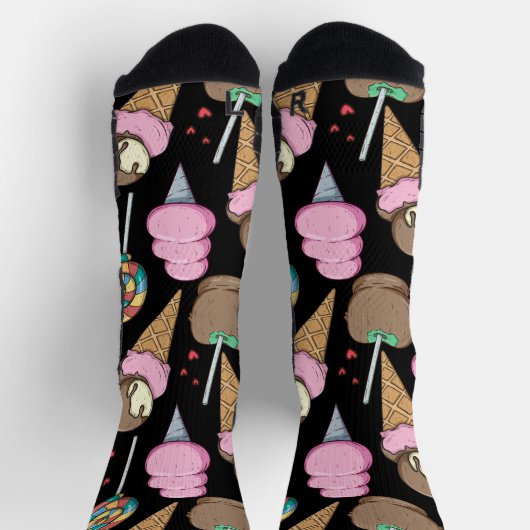 アイスクリームパターン |ロリーズパターン |棒つきキャンデー24 ソックス (上部)