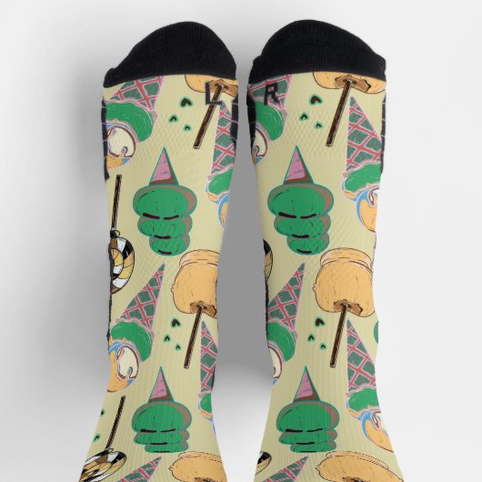 アイスクリームパターン |ロリーズパターン |棒つきキャンデー25 ソックス (上部)