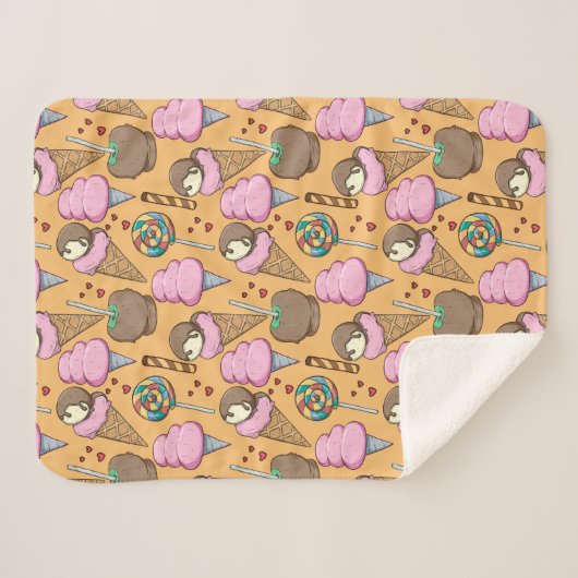 アイスクリームパターン |ロリーズパターン |棒つきキャンデー26 シェルパブランケット (正面(横))