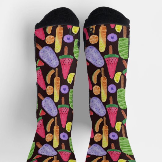 アイスクリームパターン |ロリーズパターン |棒つきキャンデー4 ソックス (上部)