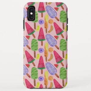 アイスクリームパターン ロリーズパターン 棒つきキャンデー5 iPhone XS MAXケース