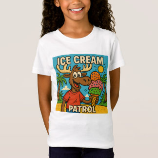 アイスクリームパトロールおもしろい- Moose Kids' Summer T-Shir Tシャツ