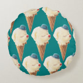 アイスクリームパピーパターン ラウンドクッション (裏面)