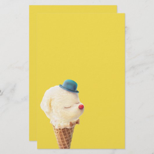 アイスクリームパピー – Sweet & Chill 便箋 (正面/裏面)
