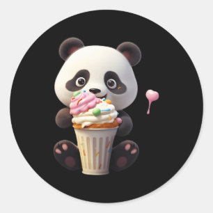 アイスクリームパンダベアおいしいテディベアアイスクリーム ラウンドシール