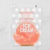 アイスクリームパーティの招待状またはプロモーション- ポストカード (正面/裏面)