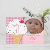 アイスクリームパーティの招待状 招待状 (スタンド正面)