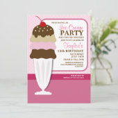 アイスクリームパーティの招待状 招待状 (スタンド正面)