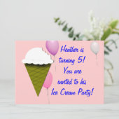 アイスクリームパーティの招待状 招待状 (スタンド正面)