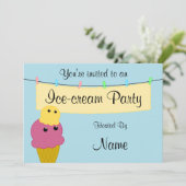 アイスクリームパーティの招待状 招待状 (スタンド正面)