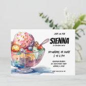 アイスクリームパーティの招待状 招待状 (スタンド正面)