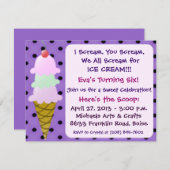 アイスクリームパーティの招待状 招待状 (正面/裏面)