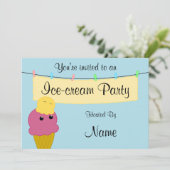 アイスクリームパーティの招待状 招待状 (スタンド正面)