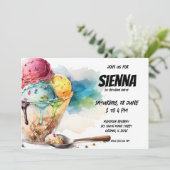 アイスクリームパーティの招待状 招待状 (スタンド正面)