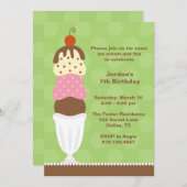 アイスクリームパーティの招待状 招待状 (正面/裏面)