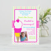 アイスクリームパーティーの誕生日招待状 招待状 (スタンド正面)