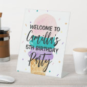 アイスクリームパーティーへようこそパーティー標識 – Sundae 台座サイン (インサイチュ)