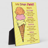 アイスクリームパーティーカスタムメニュー フォトプラーク (側面)