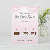アイスクリームパーティーソーシャカスタムル招待状 招待状 (スタンド正面)