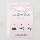 アイスクリームパーティーソーシャカスタムル招待状 招待状 (正面)