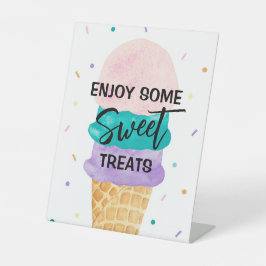 アイスクリームパーティーデザートテーブルパーティーサイン – Sundae 台座サイン