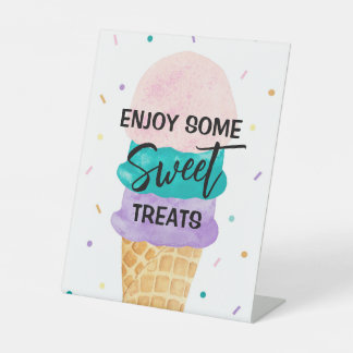 アイスクリームパーティーデザートテーブルパーティーサイン – Sundae 台座サイン
