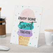 アイスクリームパーティーデザートテーブルパーティーサイン – Sundae 台座サイン (インサイチュ)