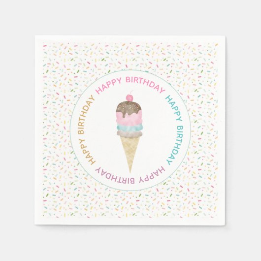 アイスクリームパーティーナプキンス スタンダードカクテルナプキン (正面)