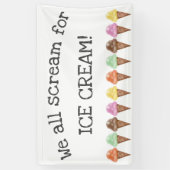 アイスクリームパーティーバナー 横断幕 (縦)