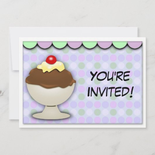 アイスクリームパーティーパステルスイートショップ 招待状 (裏面)