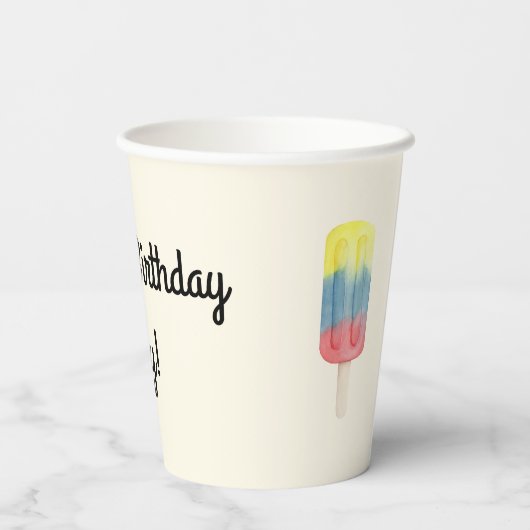 アイスクリームパーティーパーソナライズされた紙カップ 紙コップ (裏面)