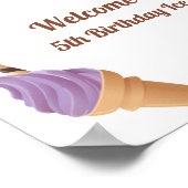 アイスクリームパーティーピンクブルーホワイト誕生日ポスター ポスター (角)