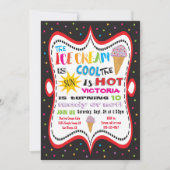 アイスクリームパーティーファンキーおもしろい招待状 招待状 (正面)