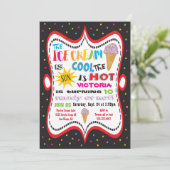 アイスクリームパーティーファンキーおもしろい招待状 招待状 (スタンド正面)