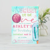 アイスクリームパーティーファースト誕生日 招待状 (スタンド正面)