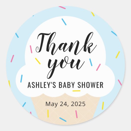 アイスクリームパーティーフェイスステッカー ラウンドシール (正面)