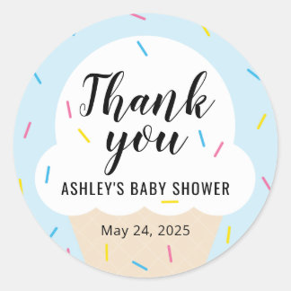 アイスクリームパーティーフェイスステッカー ラウンドシール