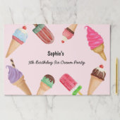 アイスクリームパーティーポップシクルズピンク紙ランチョンマット ペーパーパッド (インサイチュ)