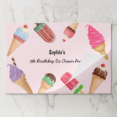 アイスクリームパーティーポップシクルズピンク紙ランチョンマット ペーパーパッド (折り畳み)