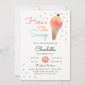 アイスクリームパーティー子供の誕生日パーティの招待状 招待状 (正面)