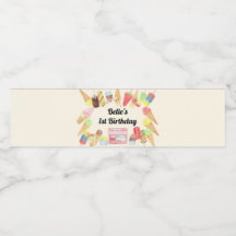 アイスクリームパーティー水瓶用ラベル